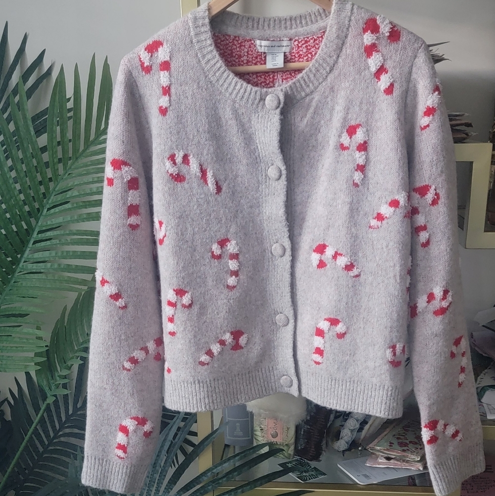 🎄NWT Cupcakes and Cashmere Candy Cane Christmas Sweater - Women's Size XS 🎄